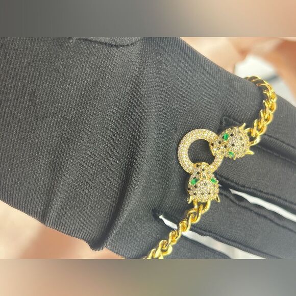 18k gold plated Panther Chain Necklace - Picture 7 of 7